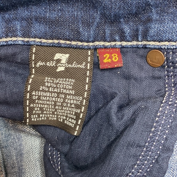 7 for all mankind Bootcut 002868 distressed blue jeans size 28 - Picture 3 of 10